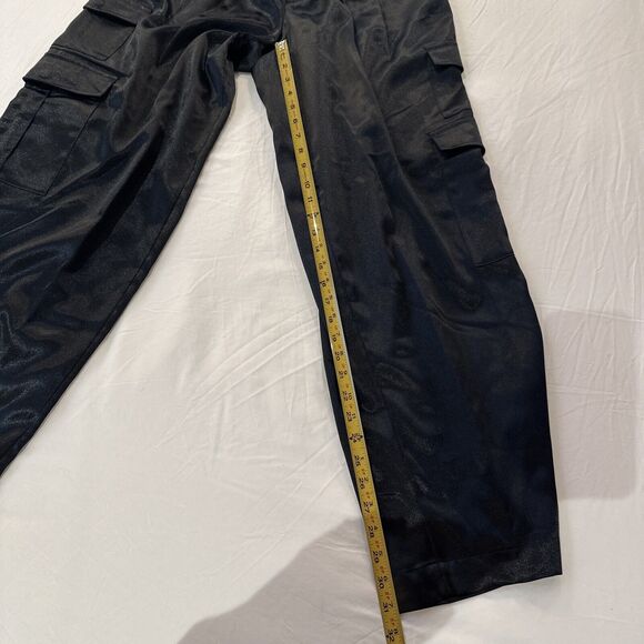 A New Day Women's 10 Straight Relaxed High Rise Satin Cargo Pants Glossy - Picture 9 of 11